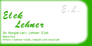 elek lehner business card